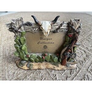Western Picture Frame Bull Skull Cactus Western Ranch Decor 6x4 Photos